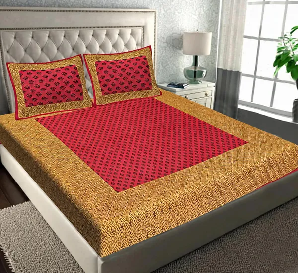 Cotton_Traditional_Print_Bed_Sheet_With_2_Pillow_Covers
