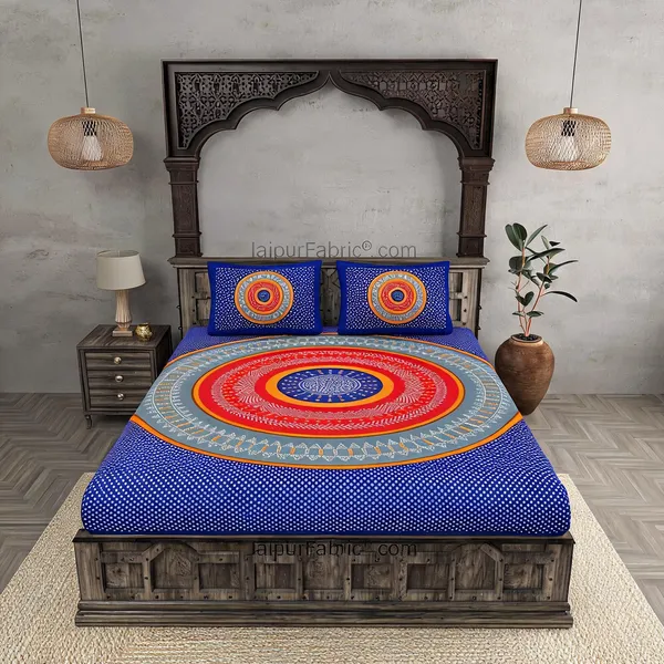 Cotton_Jaipuri_Prints_Multicolor_Bed_Sheet_With_2_Pillow_Covers