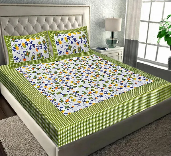 Cotton_Jaipuri_Prints_Multicolor_Bed_Sheet_With_2_Pillow_Covers