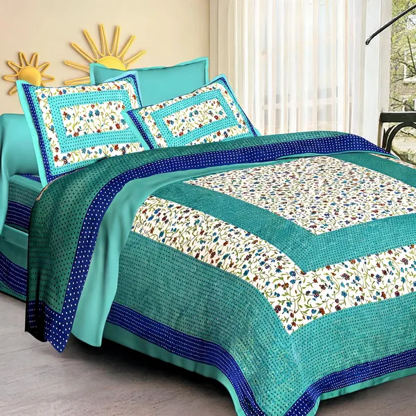 Cotton_Jaipuri_Prints_Multicolor_Bed_Sheet_With_2_Pillow_Covers