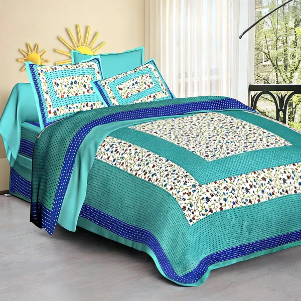 Cotton_Jaipuri_Prints_Multicolor_Bed_Sheet_With_2_Pillow_Covers