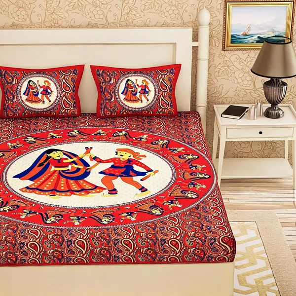 Cotton_Jaipuri_Print_Multicolor_Bed_Sheet_With_2_Pillow_Covers