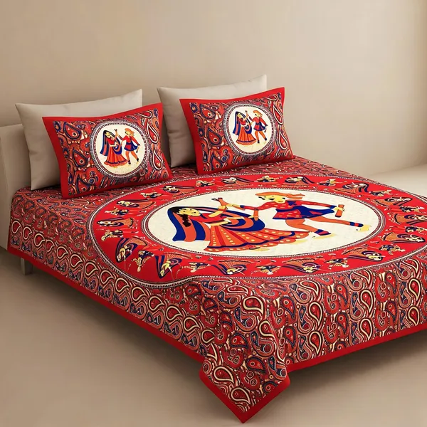 Cotton_Jaipuri_Print_Multicolor_Bed_Sheet_With_2_Pillow_Covers