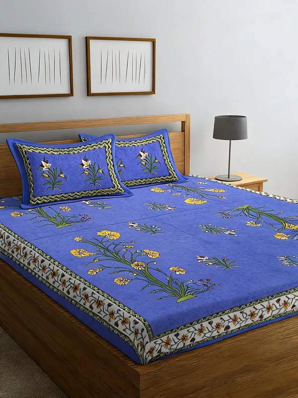 Cotton_Jaipuri_Prints_Multicolor_Bed_Sheet_With_2_Pillow_Covers