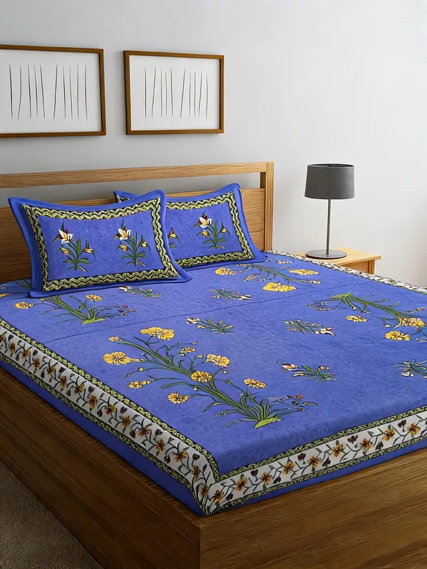 Cotton_Jaipuri_Prints_Multicolor_Bed_Sheet_With_2_Pillow_Covers