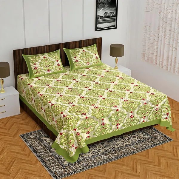 Cotton_Jaipuri_Prints_Multicolor_Bed_Sheet_With_2_Pillow_Covers