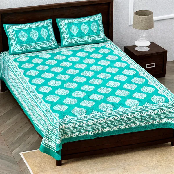 Cotton_Multicolor_Jaipuri_Print_Bed_Sheet_With_2_Pillow_Covers