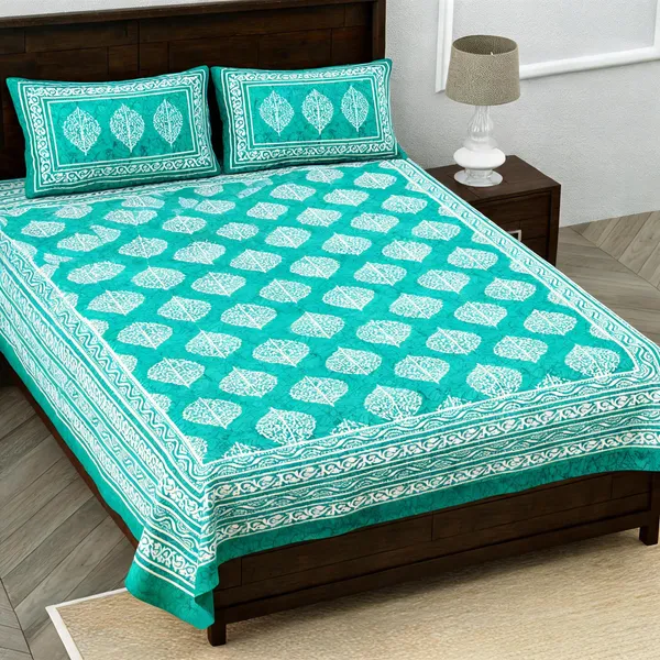 Cotton_Multicolor_Jaipuri_Print_Bed_Sheet_With_2_Pillow_Covers