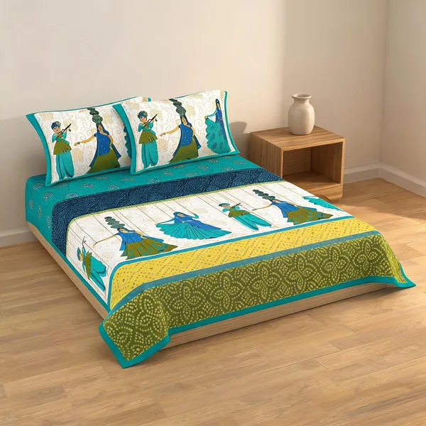 Cotton_Multicolor_Jaipuri_Print_Bed_Sheet_With_2_Pillow_Covers