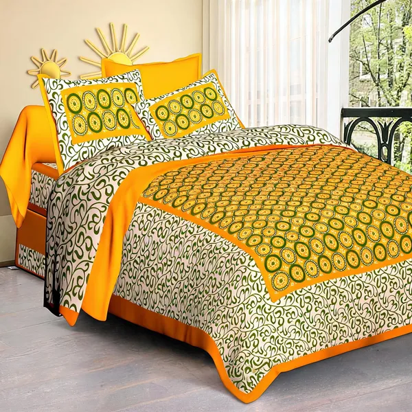 Cotton_Jaipuri_Prints_Multicolor_Bed_Sheet_With_2_Pillow_Covers