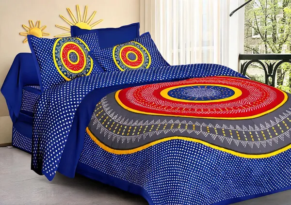 Cotton_Jaipuri_Prints_Multicolor_Bed_Sheet_With_2_Pillow_Covers