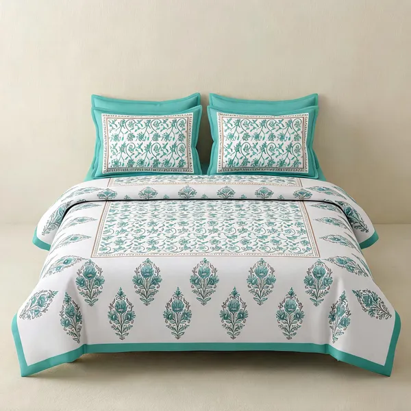 Cotton_Jaipuri_Print_Multicolor_Bed_Sheet_With_2_Pillow_Covers