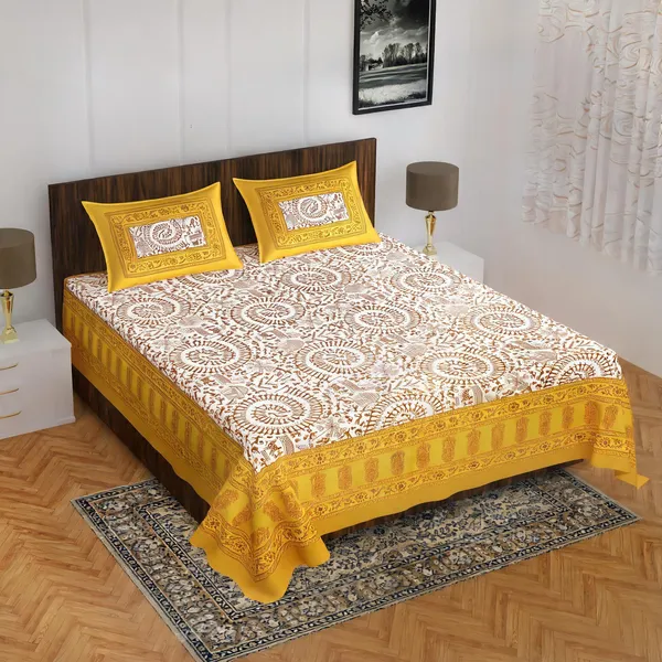 Cotton_Multicolor_Jaipuri_Print_Bed_Sheet_With_2_Pillow_Covers