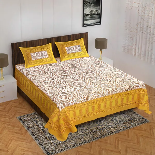 Cotton_Multicolor_Jaipuri_Print_Bed_Sheet_With_2_Pillow_Covers