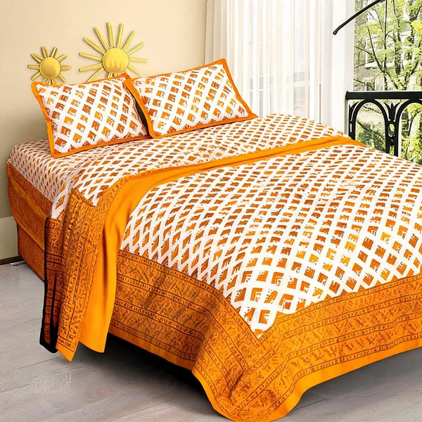 Cotton_Jaipuri_Prints_Multicolor_Bed_Sheet_With_2_Pillow_Covers