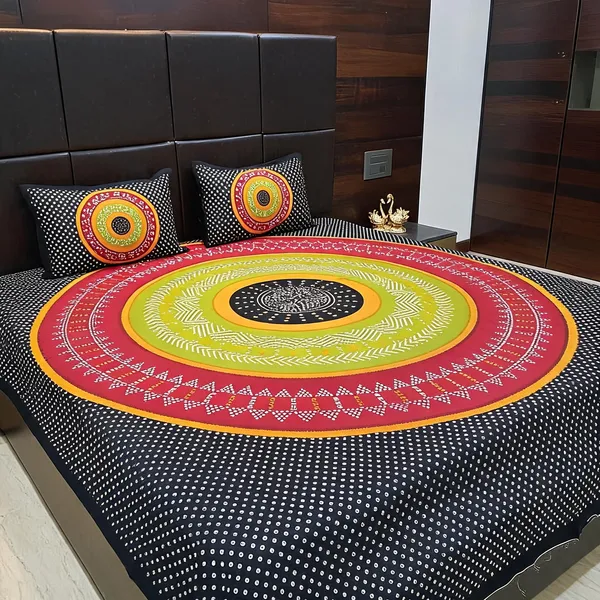 Cotton_Jaipuri_Prints_Multicolor_Bed_Sheet_With_2_Pillow_Covers