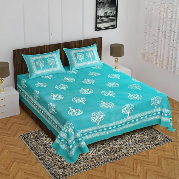 Cotton_Jaipuri_Prints_Multicolor_Bed_Sheet_With_2_Pillow_Covers