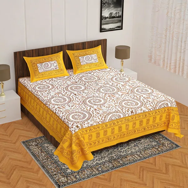 Cotton_Jaipuri_Prints_Multicolor_Bed_Sheet_With_2_Pillow_Covers