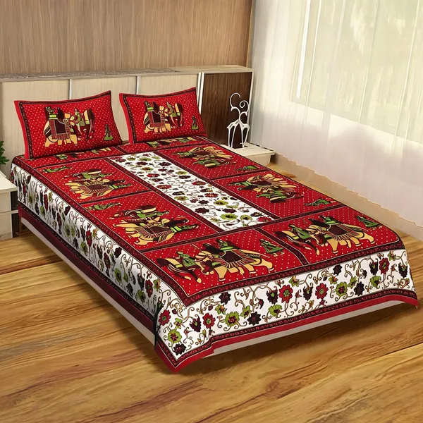Cotton_Jaipuri_Prints_Multicolor_Bed_Sheet_With_2_Pillow_Covers