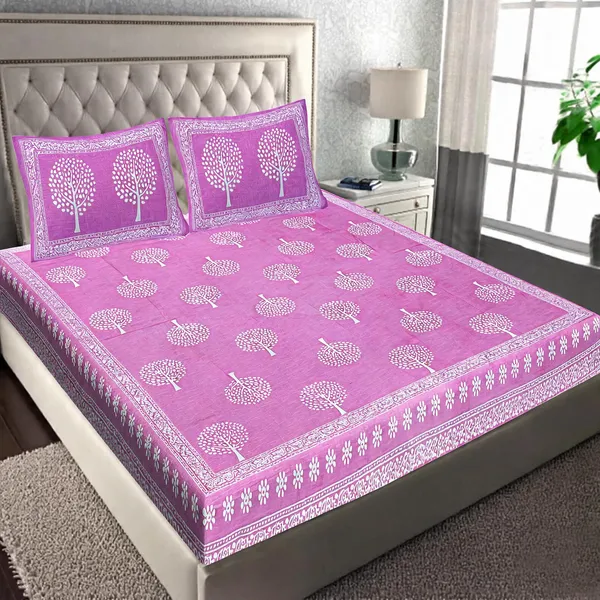 Cotton_Jaipuri_Prints_Pink_And_White_Bed_Sheet_With_2_Pillow_Covers