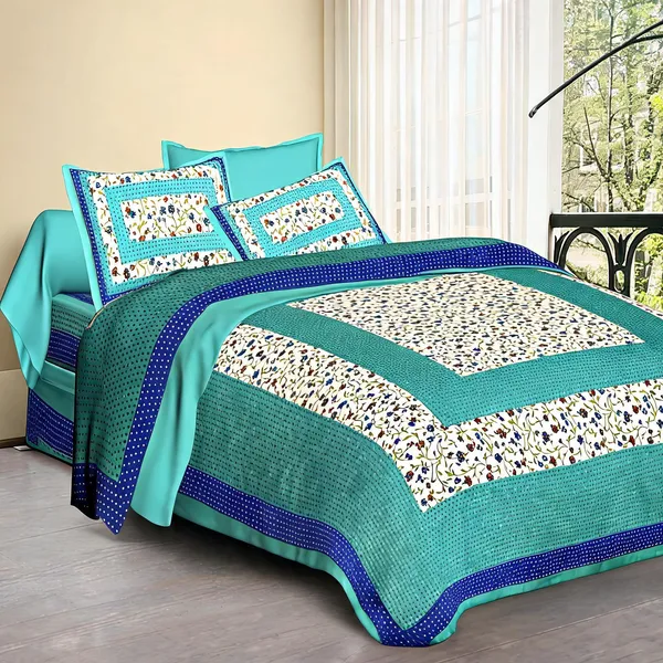 Cotton_Multicolor_Printed_Bed_Sheet_With_2_Pillow_Covers