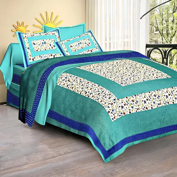 Cotton_Multicolor_Printed_Bed_Sheet_With_2_Pillow_Covers