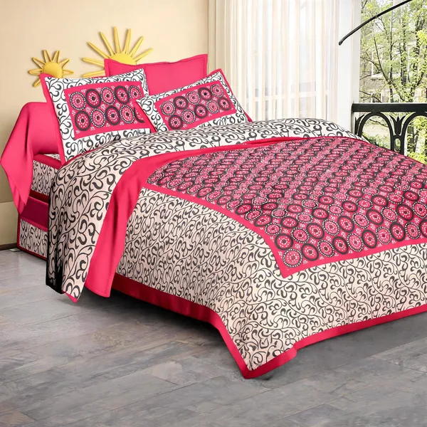 Cotton_Multicolor_Printed_Bed_Sheet_With_2_Pillow_Covers