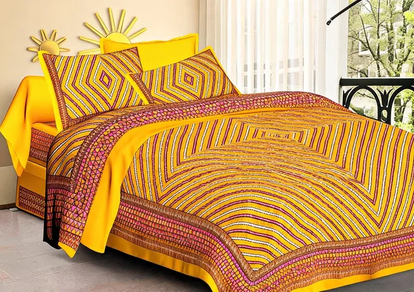 Cotton_Multicolor_Printed_Bed_Sheet_With_2_Pillow_Covers