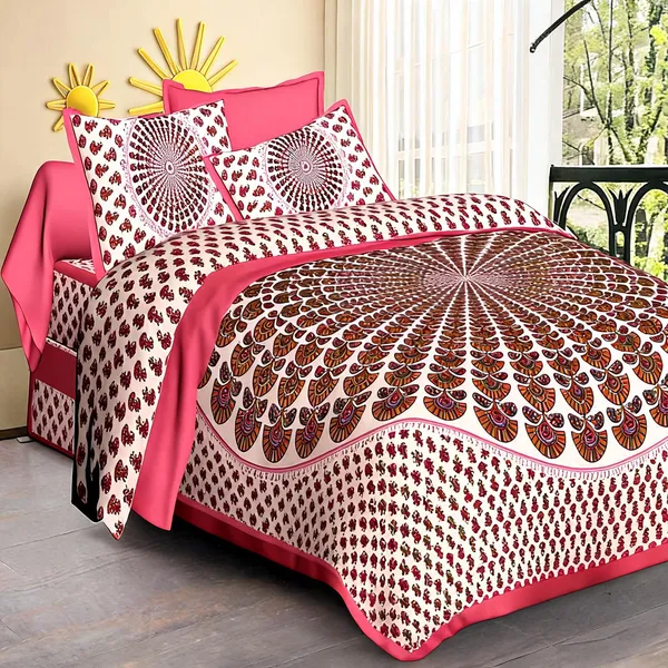 Cotton_Printed_Multicolor_Bed_Sheet_With_2_Pillow_Covers