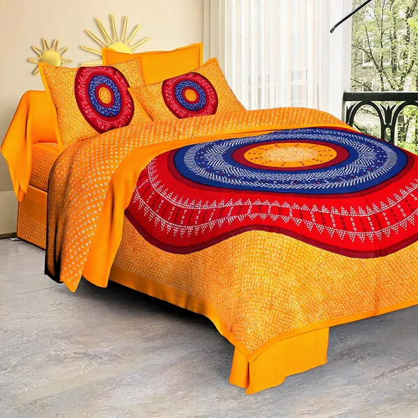 Cotton_3D_Printed_Multicolor_Bed_Sheet_With_2_Pillow_Covers