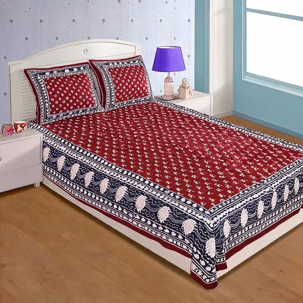 Cotton_Printed_Multicolor_Bed_Sheet_With_2_Pillow_Covers
