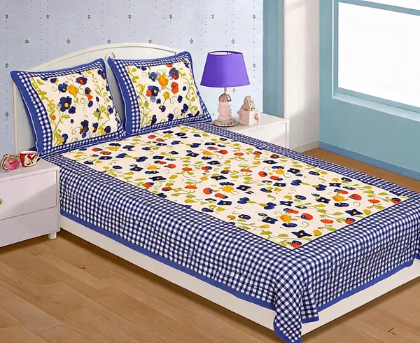 Cotton_Floral_Multicolor_Bed_Sheet_With_2_Pillow_Covers