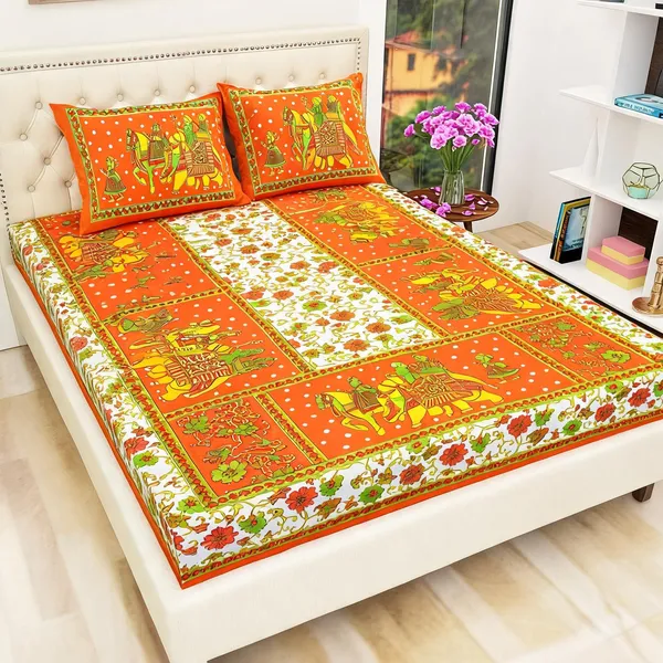 Cotton_Printed_Multicolor_Bed_Sheet_With_2_Pillow_Covers