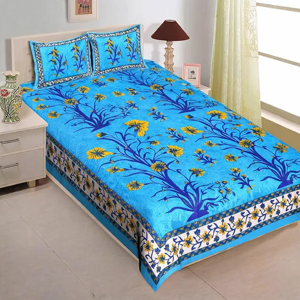 Cotton_Multicolor_Printed_Bed_Sheet_With_2_Pillow_Covers
