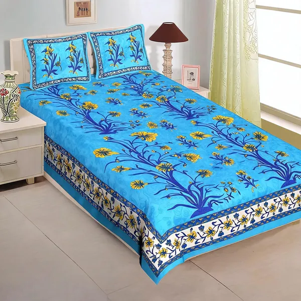 Cotton_Multicolor_Printed_Bed_Sheet_With_2_Pillow_Covers