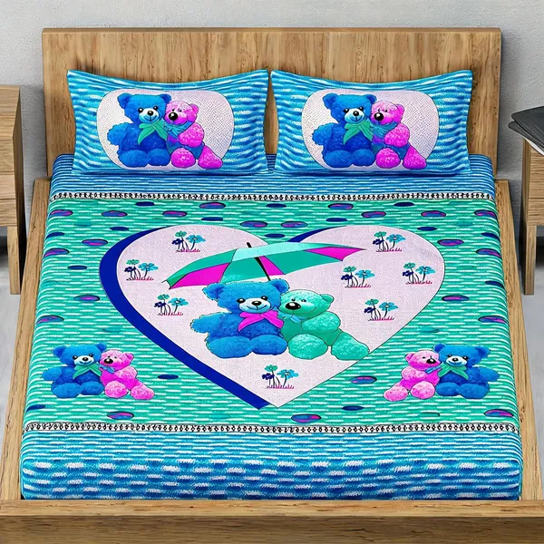Cotton_Cartoon_Print_Multicolor_Bed_Sheet_With_2_Pillow_Covers