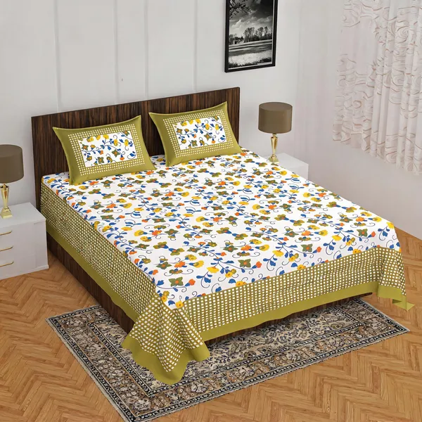Cotton_Jaipuri_Prints_Multicolor_Bed_Sheet_With_2_Pillow_Covers