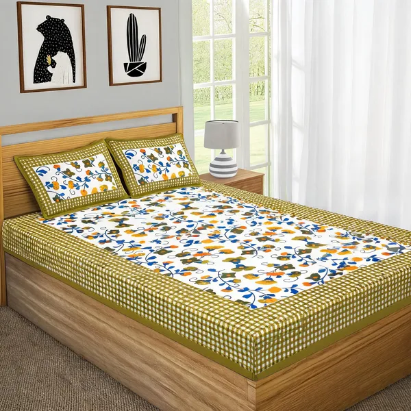 Cotton_Jaipuri_Prints_Multicolor_Bed_Sheet_With_2_Pillow_Covers