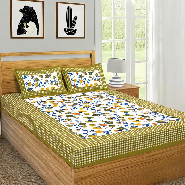 Cotton_Jaipuri_Prints_Multicolor_Bed_Sheet_With_2_Pillow_Covers