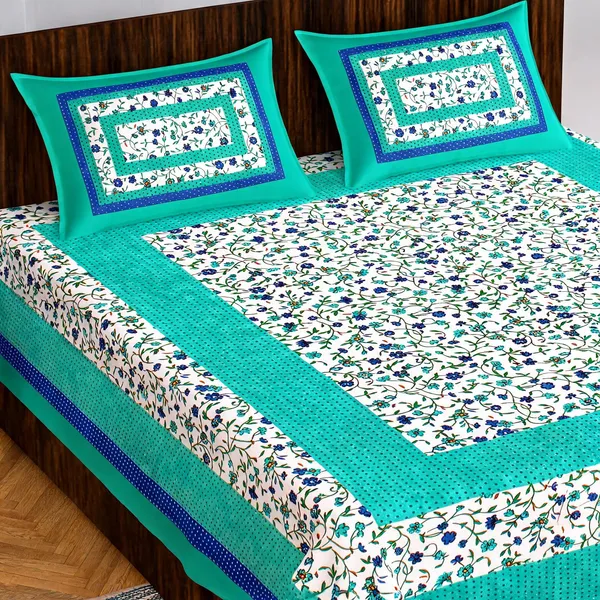 Cotton_Multicolor_Printed_Bed_Sheet_With_2_Pillow_Covers