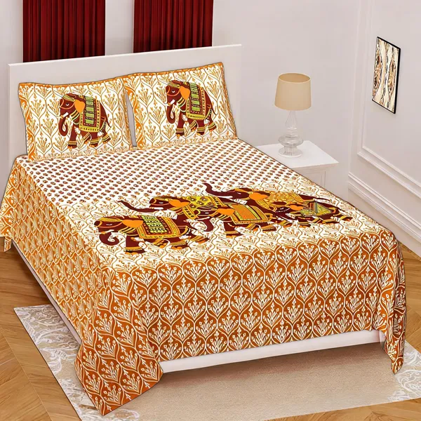 Cotton_Jaipuri_Print_Multicolor_Bed_Sheet_With_2_Pillow_Covers