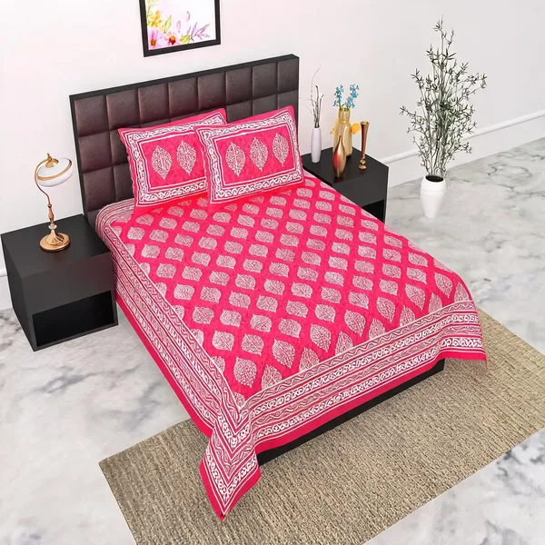 Cotton_Jaipuri_Prints_Pink_Bed_Sheet_With_2_Pillow_Covers