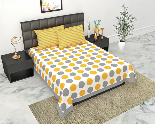Cotton_Jaipuri_Grey_And_Yellow_Jaipuri_Prints_Bed_Sheet_With_2_Pillow_Covers