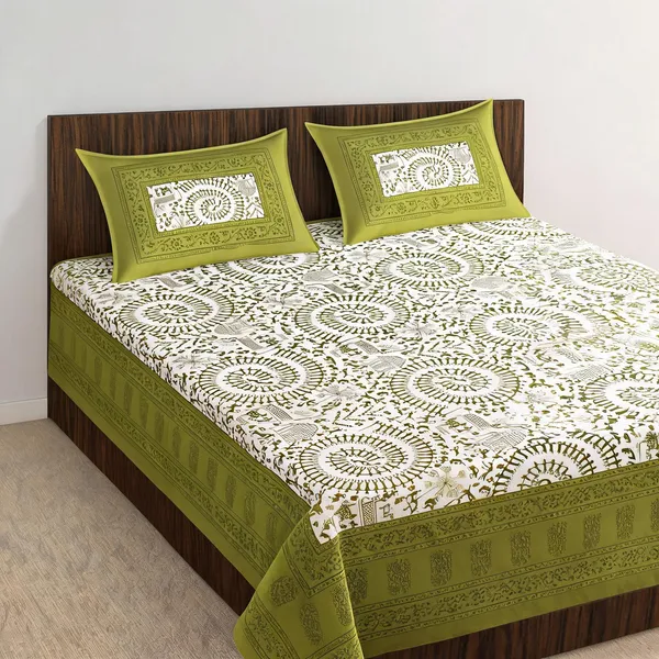 Cotton_Beige_Bed_Sheet_With_2_Pillow_Covers