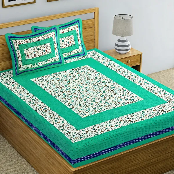 Cotton_Floral_Multicolor_Bed_Sheet_With_2_Pillow_Covers