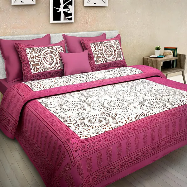 Cotton_Multicolor_Printed_Bed_Sheet_With_2_Pillow_Covers