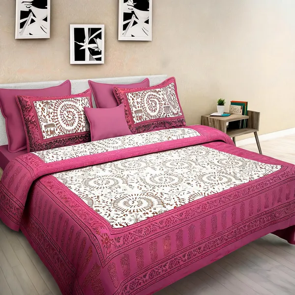 Cotton_Multicolor_Printed_Bed_Sheet_With_2_Pillow_Covers
