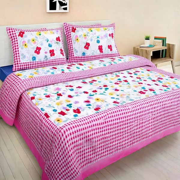 Cotton_Multicolor_Printed_Bed_Sheet_With_2_Pillow_Covers