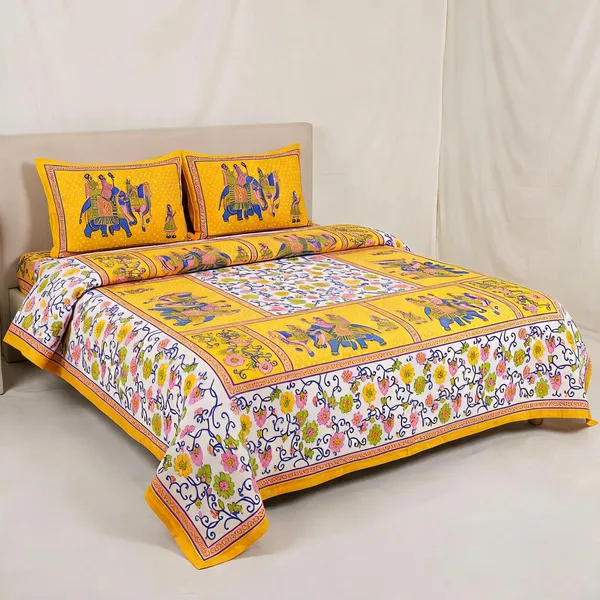 Cotton_Multicolor_Printed_Bed_Sheet_With_2_Pillow_Covers