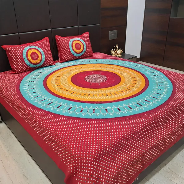 Cotton_Multicolor_Printed_Bed_Sheet_With_2_Pillow_Covers
